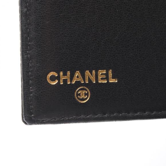 CHANEL Authentic Black Leather Logo Wallet - Picture 5 of 8